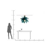 KARE hänglampa Feather Palm, grön, fjädrar, Ø 87 cm, G9