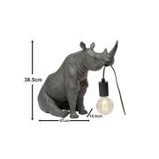 KARE bordslampa Sitting Rhino, grå, 39 cm hög, E27