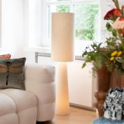 KARE Golvlampa Marleen, beige, linne, 130 cm, E27
