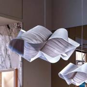 LZF LAMPS LZF hänglampa Swirl, grå/nickelfärgad, Ø 75 cm, trä