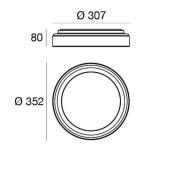 Linea Light LED-vägglampa Iside, svart, metall, Ø 35 cm, IP40