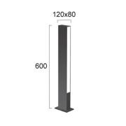 Viokef LED-sockellampa Lir, höjd 60 cm, mörkgrå metall, 2 lampor