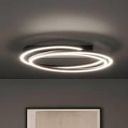 FISCHER & HONSEL LED-taklampa Kiku, Ø 56 cm, sandgrå, metall, CCT