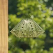 Lindby LED-solcellslampa Austas, grön, Ø 50 cm, USB, IP54