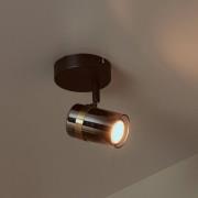 Lucide Takspotlight Upton, höjd 13 cm, svart/rökgrå, metall