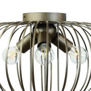 Domiluce Taklampa Globe, kaffe, Ø 51 cm, metall, 3 lampor, E27