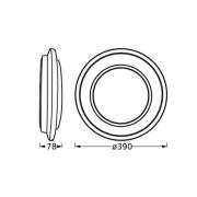 OSRAM LED-taklampa ORBIS BERLIN, silver, Ø 39 cm metall