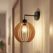 MCJ Vägglampa Clay, Ø 23 cm, björkplywood, arm, E27