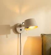 Lucande vägglampa Silka, 14 cm, beige, flexibel, stickkontakt