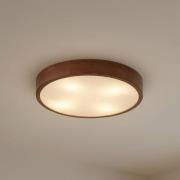 Lindby taklampa Tanju, Ø 50 cm, valnötsträ, 4 lampor, E27