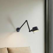 Lucande vägglampa Silka, svart, metall, 9,5 cm hög