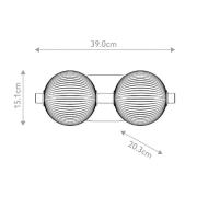 Quintiesse LED-vägglampa PALMAS guld/rökgrå Bredd 39 cm 2 lampor. IP44
