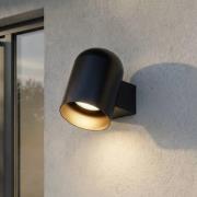 Lindby utomhusvägglampa Lupil, svart, metall, GU10, IP44