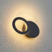 Lindby LED-utomhusvägglampa Ilveo, svart, IP54, rörlig