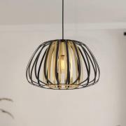 EGLO Encinitos pendellampa, svart/mässing, Ø 37,5 cm