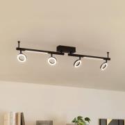 EGLO LED-takspot Cardillio 2 svart med fyra ringar