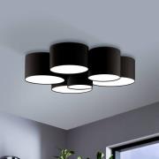 EGLO Taklampa Pastore 2, Ø 99 cm, svart, 6 lampor, tyg