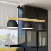 EGLO Sherburn hänglampa, längd 77 cm, svart/brun, 3 lampor.