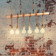 EGLO Youngstown hänglampa, längd 100 cm, svart/brun, 6 lampor.