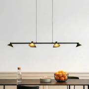 Lucande LED-hänglampa Steve, svart, 113 cm, 6 lampor dimbar