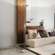 FISCHER & HONSEL LED-golvlampa Tallri, nickel Höjd 180 cm 2 lampor CCT...