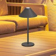 FH Lighting LED-batteridriven bordslampa Prato, sandgrå, höjd 25 cm me...