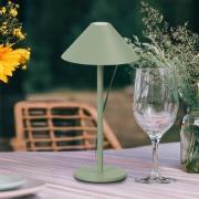 FH Lighting LED-batteridriven bordslampa Prato, salviagrön Höjd 25 cm ...