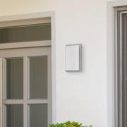 LCD Utomhusvägglampa 059, rostfritt stål, opalglas, 29 cm, IP44, E27