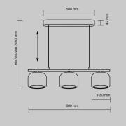 Maytoni LED-hänglampa Spirito, 3 lampor, vit, glas, dimbar