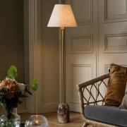 Globen Lighting Golvlampa Gino, fot i marmor, beige, 145 cm