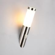 Trio Lighting Utomhusvägglampa Trioto, nickelfärgad, 39 cm stål, senso...