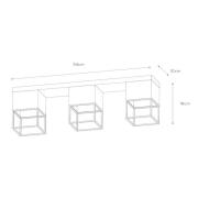 Lucide Taklampa Rixt, svart, kantig, 3 lampor