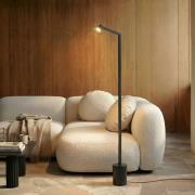 Lucande LED-golvlampa Steve, svart, 130 cm, dimbar