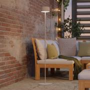 EGLO Solcellsdriven LED-terrasslampa Roccanova-L, vit, höjd 120 cm