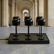 Lucande LED-batteridriven bordslampa Quill, svart, 6-pack, laddningsst...