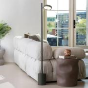 GOOD & MOJO LED-golvlampa Okinawa, 1 lampa grön, 146 cm, trä