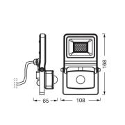 OSRAM utomhus spotlampa ENDURA FLOOD, vit, sensor 20 W 830 IP44