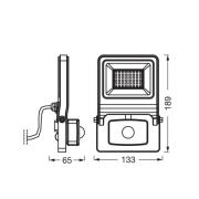 OSRAM utomhus spotlampa ENDURA FLOOD, vit, sensor 30 W 830 IP44