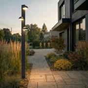 Lucande LED-utomhuslampa Velira, svart, 220 cm, 3 lampor