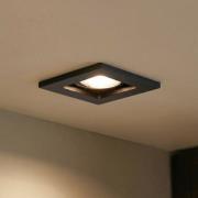 Lindby downlight Thorid, svart, 10 x 10 cm, set om 10, GU10
