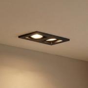 Lindby downlight Thorid, svart, 19 x 10 cm, 2 lampor, GU10
