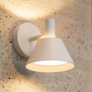 Lucande LED-utomhusvägglampa Tabena, mattvit, IP44, CCT