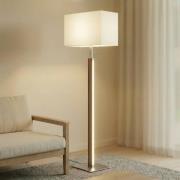 Quitani LED-golvlampa Lisene, valnöt/silver/natur 162 cm, dimbar