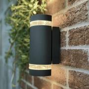 LUTEC Utomhusvägglampa FOCUS ROUND, mörkgrå, 24 cm, 2 x GU10 IP44