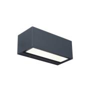 LUTEC LED-utomhusvägglampa GEMINI, mörkgrå, 22 cm, IP54, upp/ned
