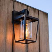 LUTEC Utomhusvägglampa WEST, svart, höjd 29 cm, metall, IP44 E27
