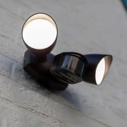 LUTEC LED-sensor-utomhusstrålkastare SHRIMP svart 20 W 2 lampor IP54