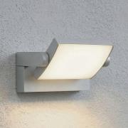 Lindby LED-utomhusvägglampa Sherin, grå, IP54, vinklingsbar