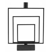 Nordal - SQUARE c/holder, marble, large, black