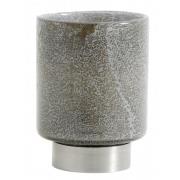 Nordal - Glass lantern grey, silver base, S
